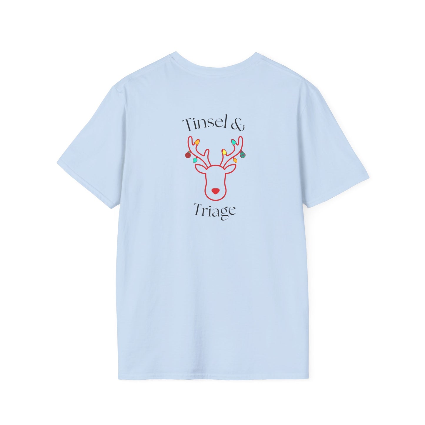 Tinsel & Triage Reindeer Print T‑Shirt