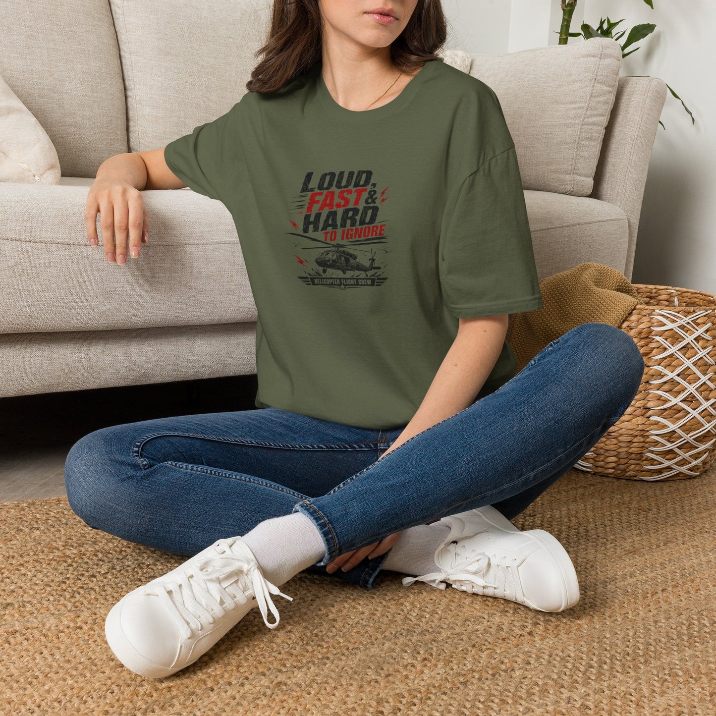 Helicopter T-Shirt — "Loud, Fast & Hard to Ignore" Aviation Tee