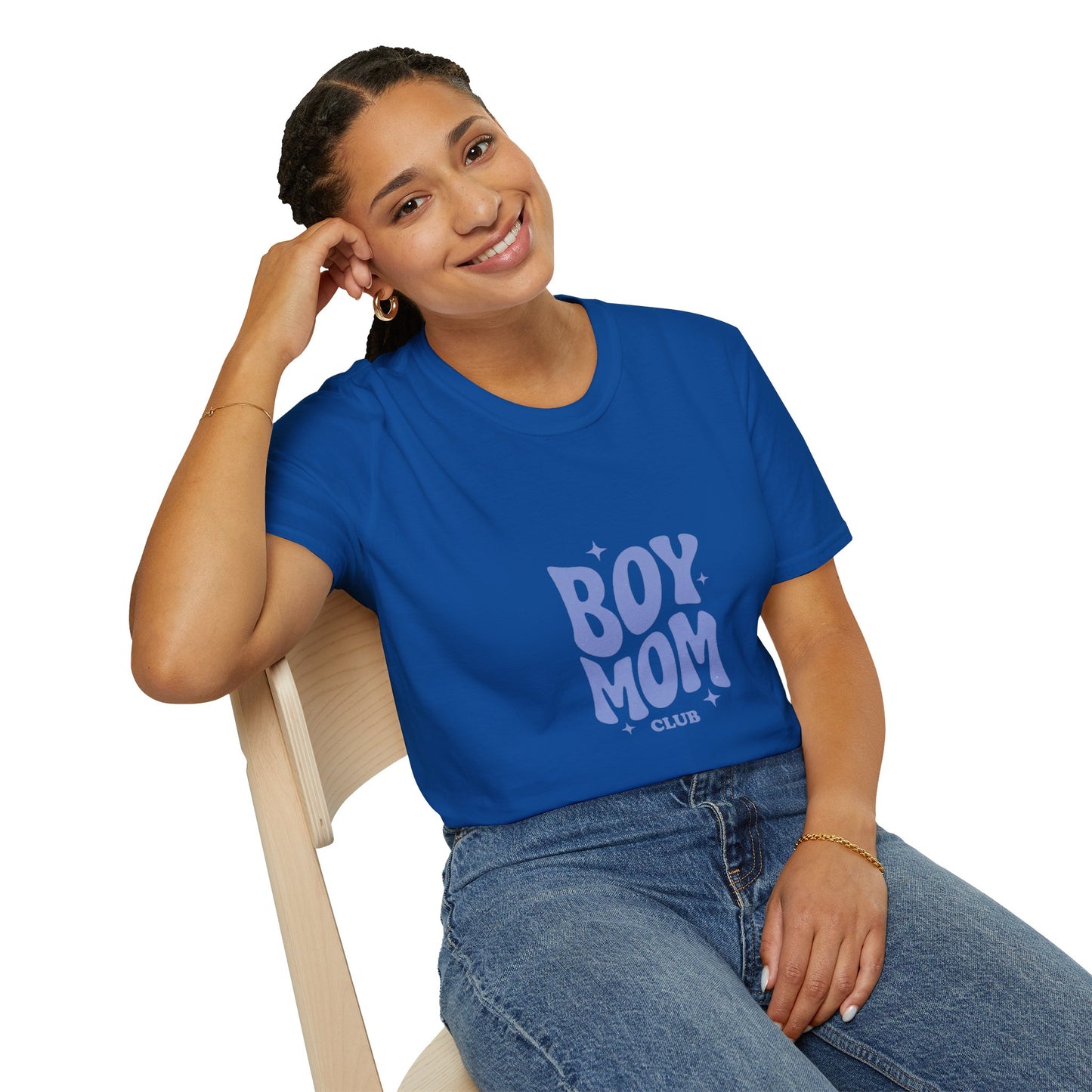 Boy Mom T-Shirt — Retro Lilac "Boy Mom Club" Tee