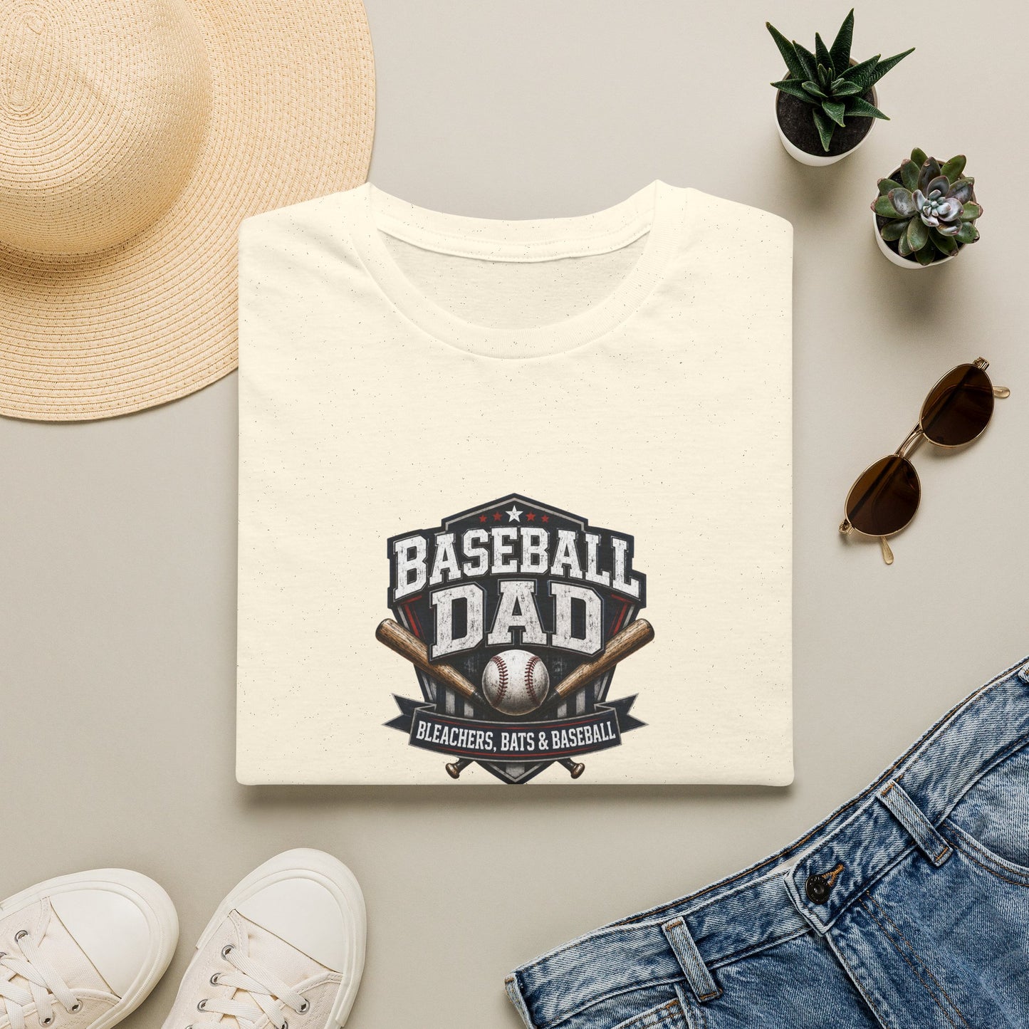 Baseball Dad T-Shirt — Stands, Bats & Baseball Design