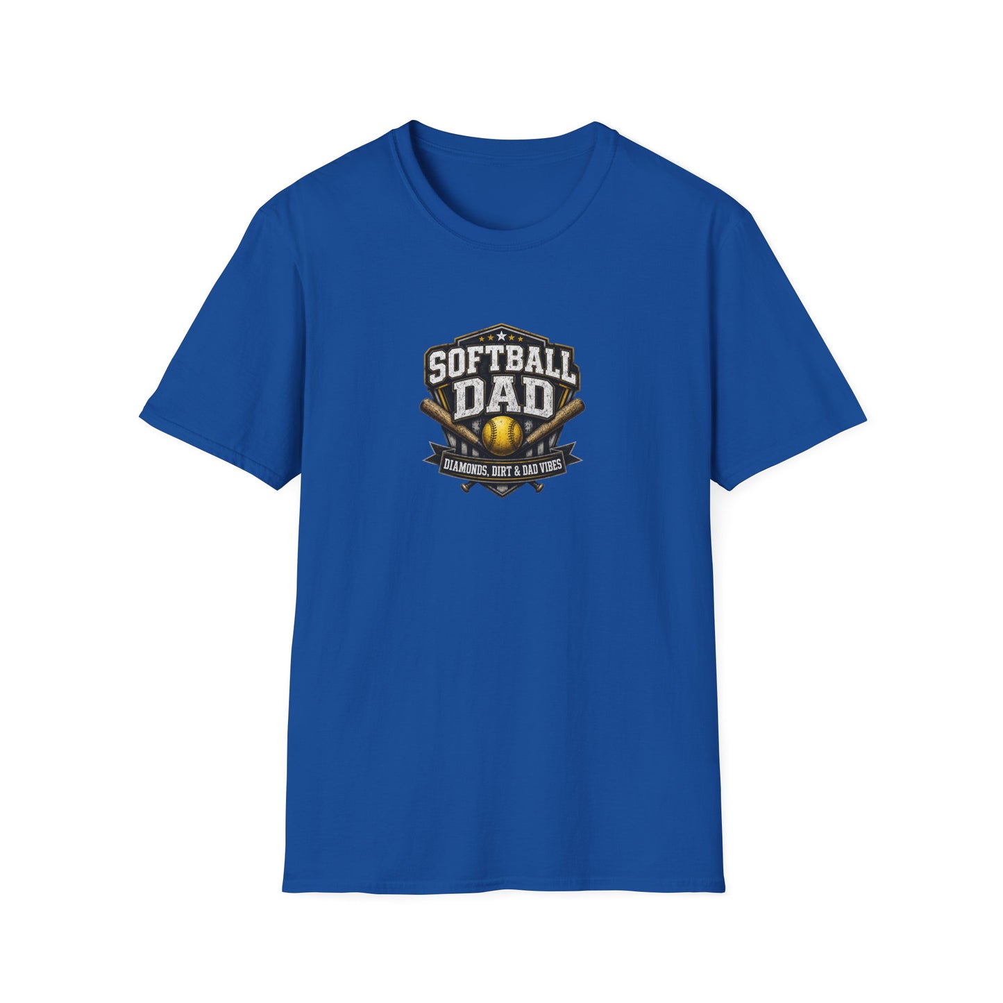 Softball Dad T-Shirt — Vintage Baseball Bat & Glove Design