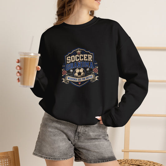 Soccer Grandma Crewneck Sweatshirt – Soccer Mom/Grandma Badge Design