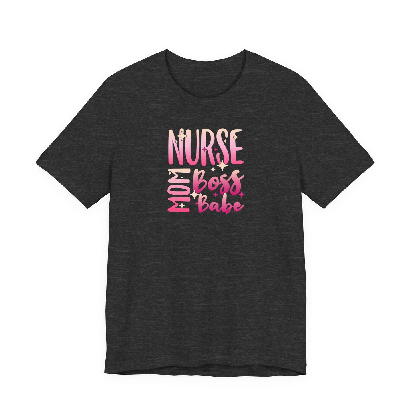 Nurse Mom Boss Babe Tshirt, Nurse Mom Shirt, Pink Ombre Script, gift for her, Registered nurse shirt, RN tshirt, medical wear, Nurse shirt