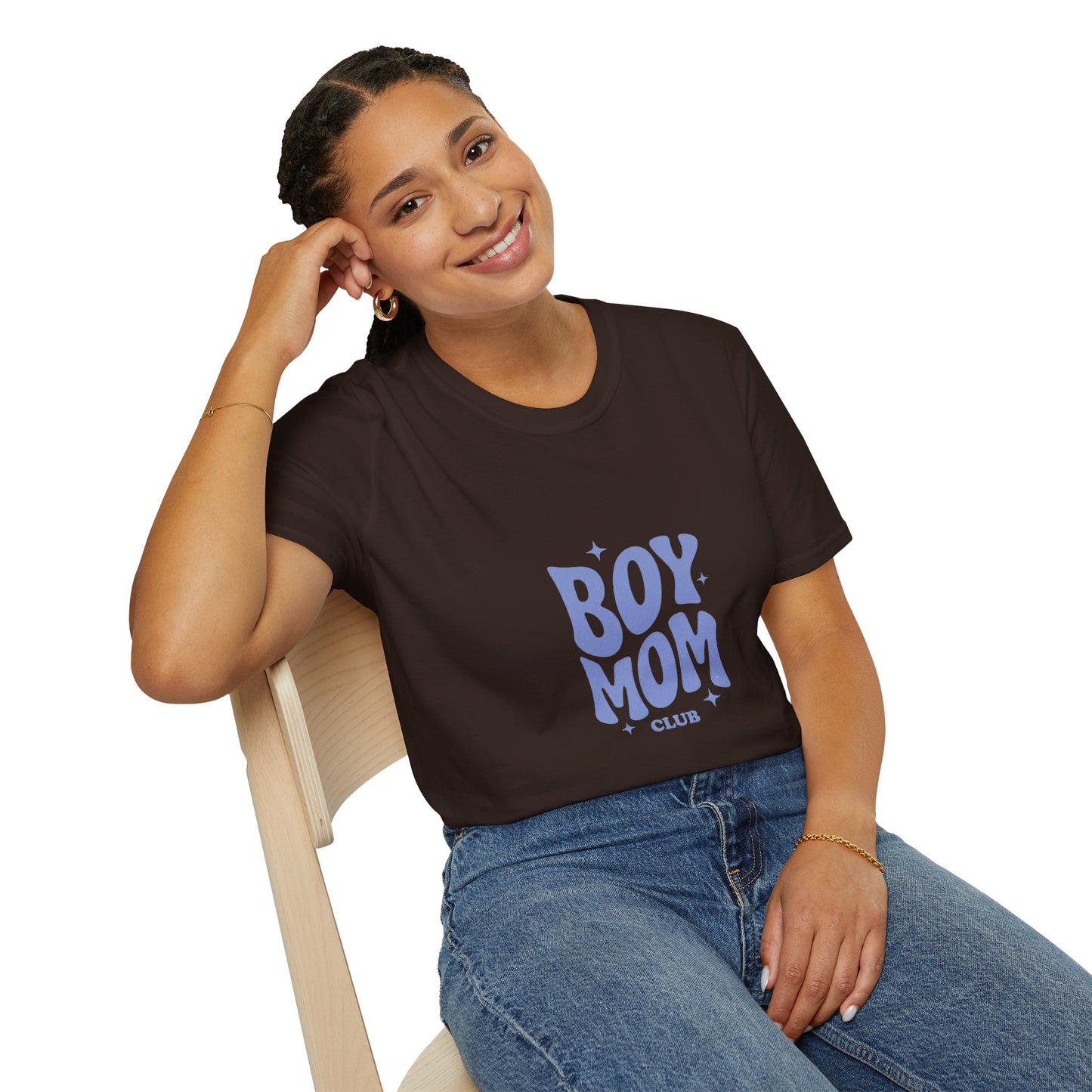 Boy Mom T-Shirt — Retro Lilac "Boy Mom Club" Tee