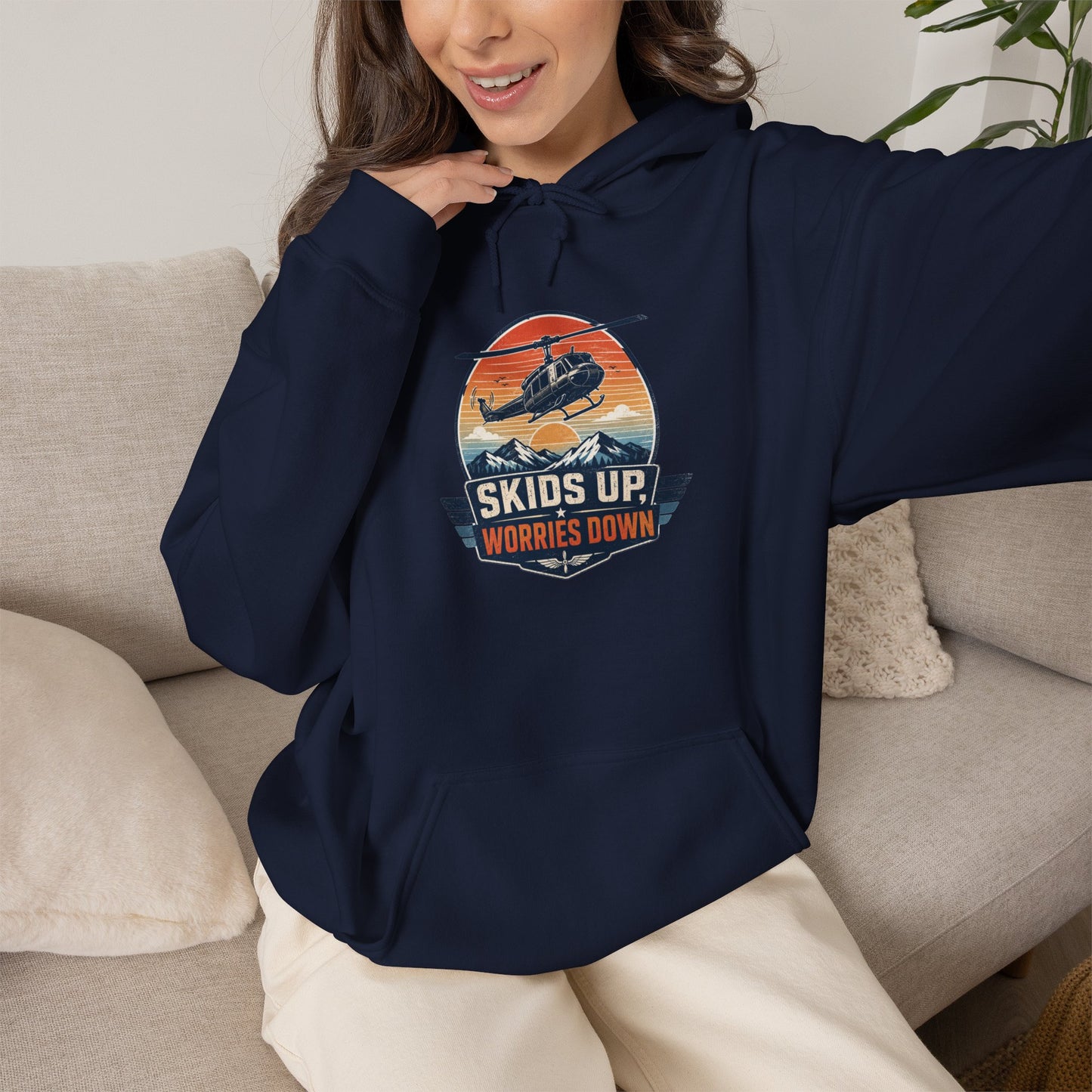 Skis Up Worries Down Hoodie HEMS Hoodie