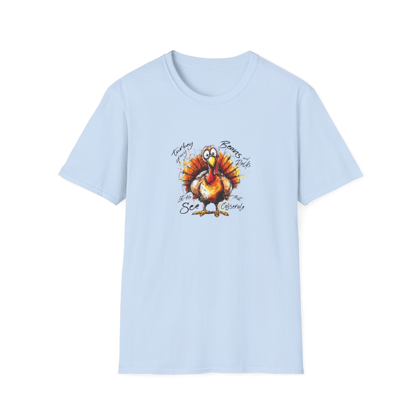 Thankful Turkey T-Shirt — Funny Watercolor Thanksgiving Tee