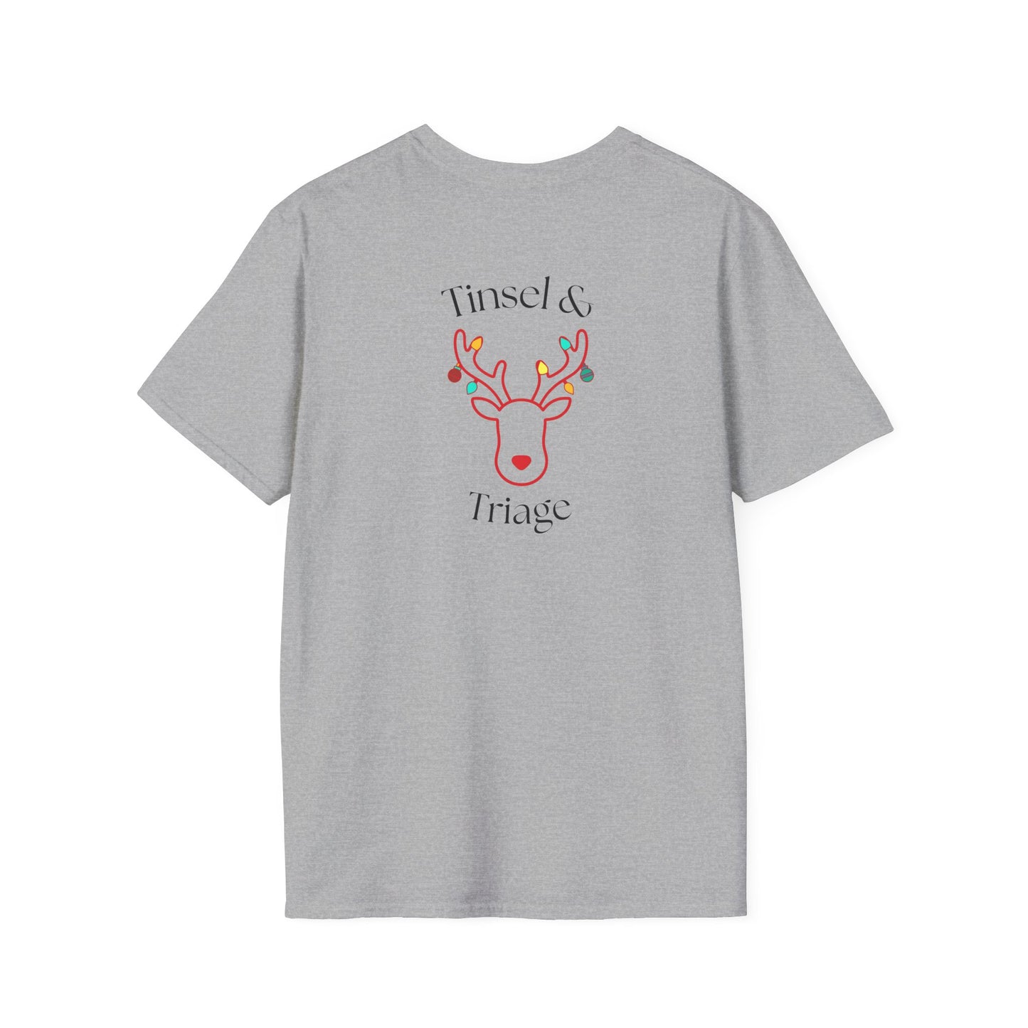 Tinsel & Triage Reindeer Print T‑Shirt