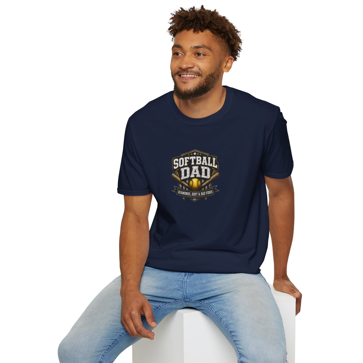 Softball Dad T-Shirt — Vintage Baseball Bat & Glove Design
