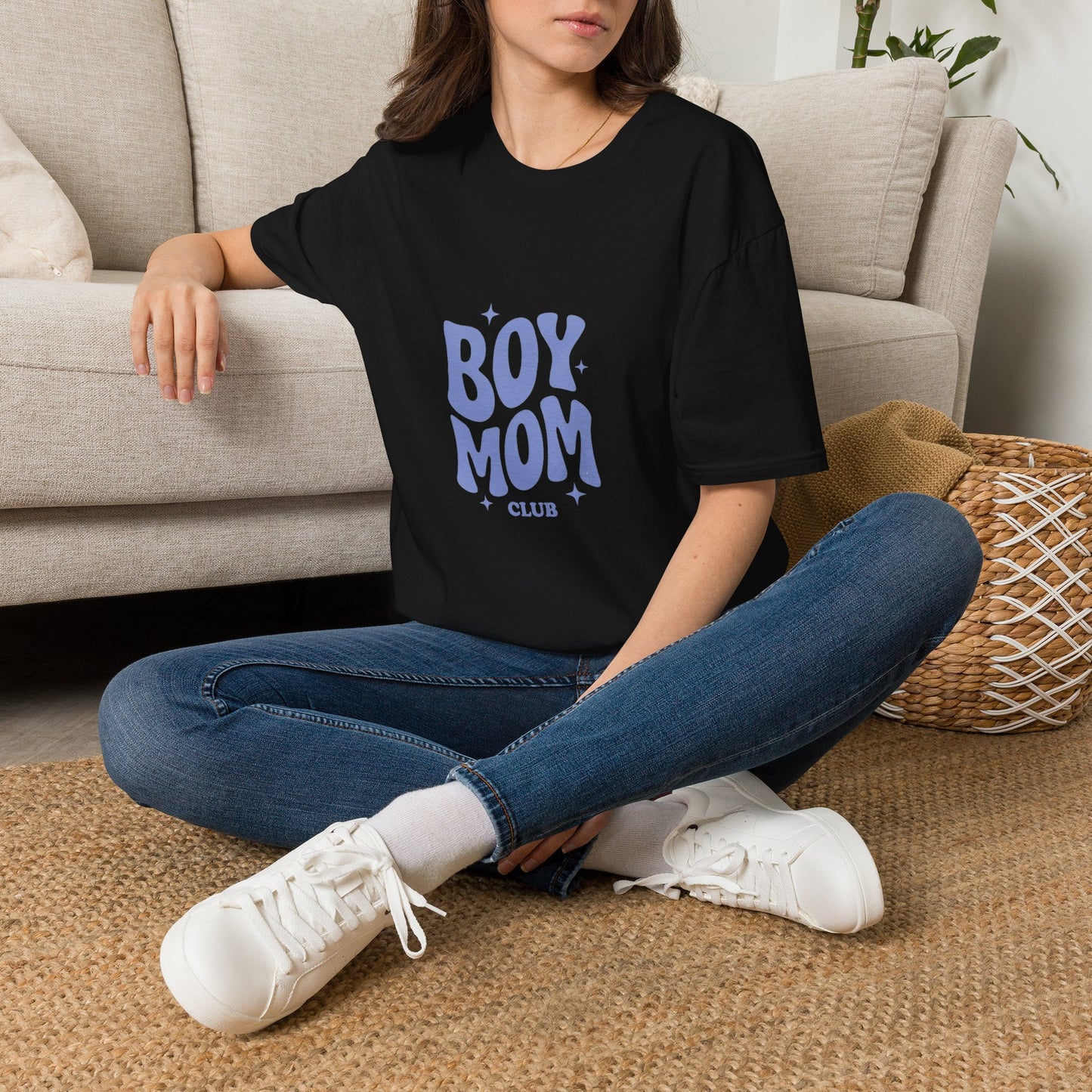 Boy Mom T-Shirt — Retro Lilac "Boy Mom Club" Tee