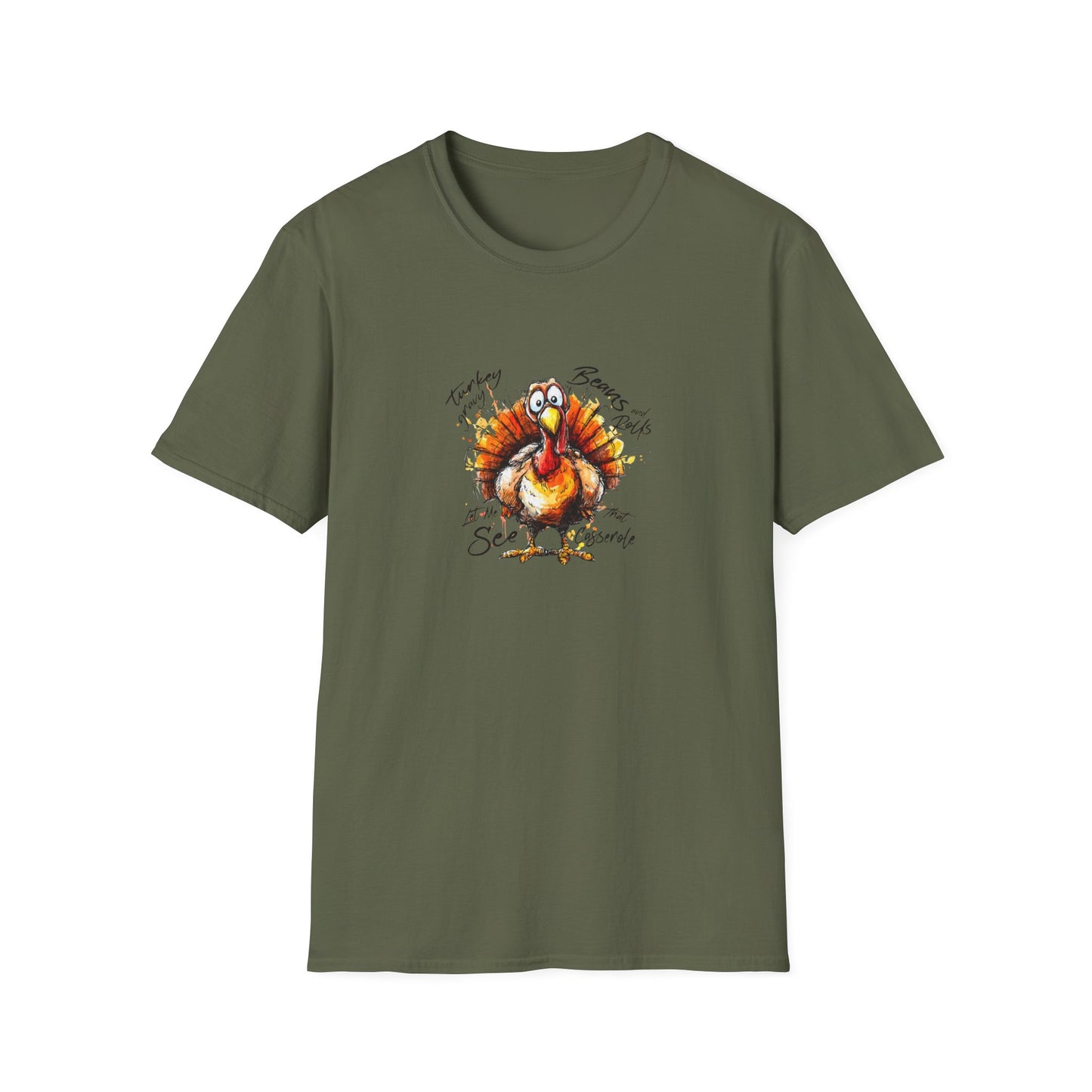 Thankful Turkey T-Shirt — Funny Watercolor Thanksgiving Tee