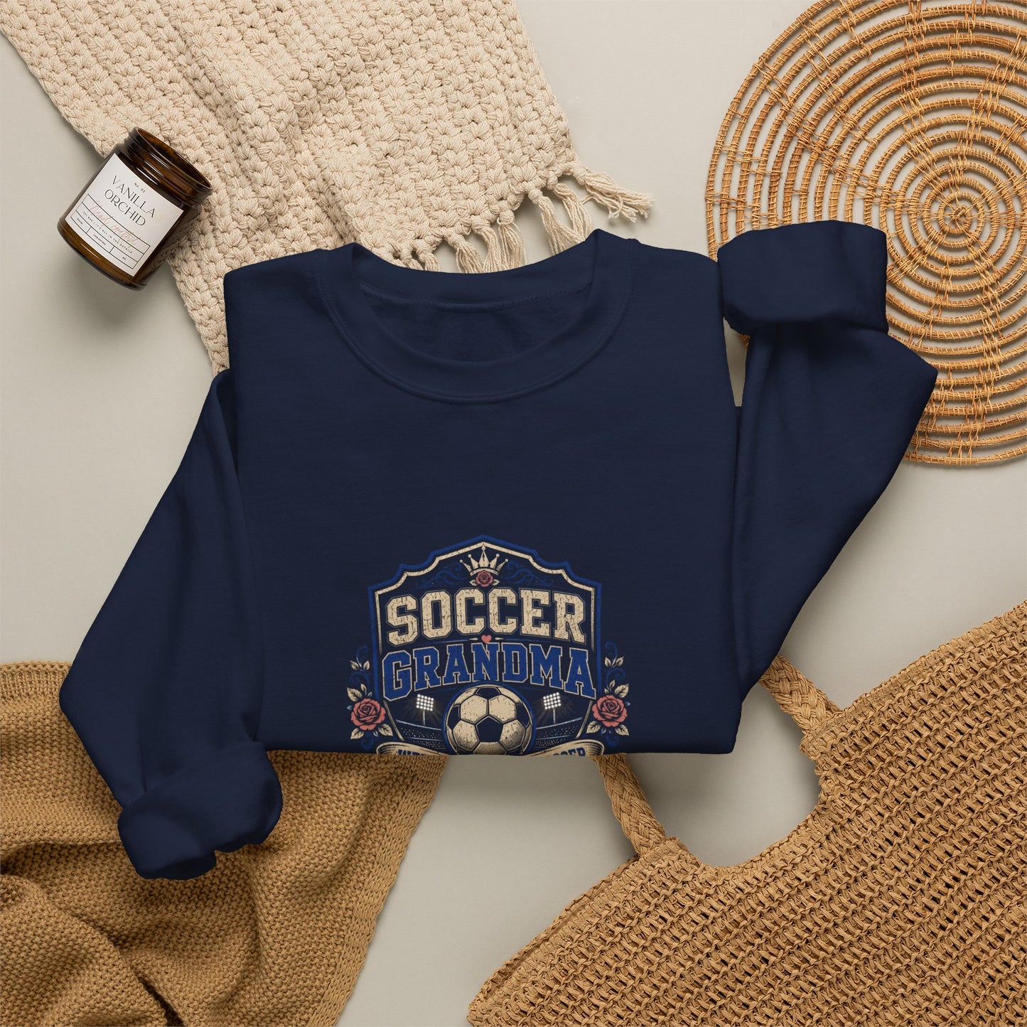Soccer Grandma Crewneck Sweatshirt – Soccer Mom/Grandma Badge Design