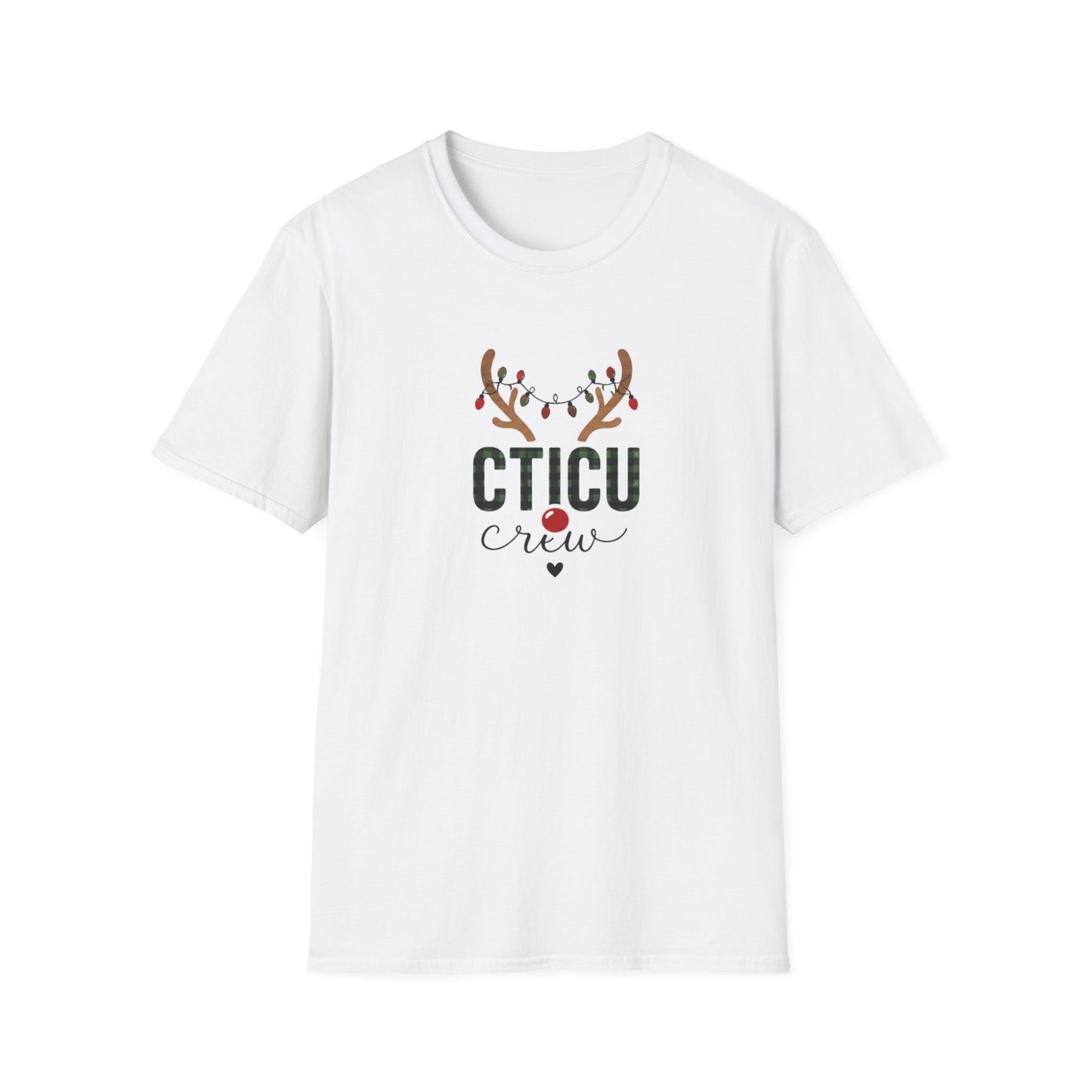 CTICU Crew Christmas T‑Shirt — Reindeer Antlers ICU Nurse Holiday Tee