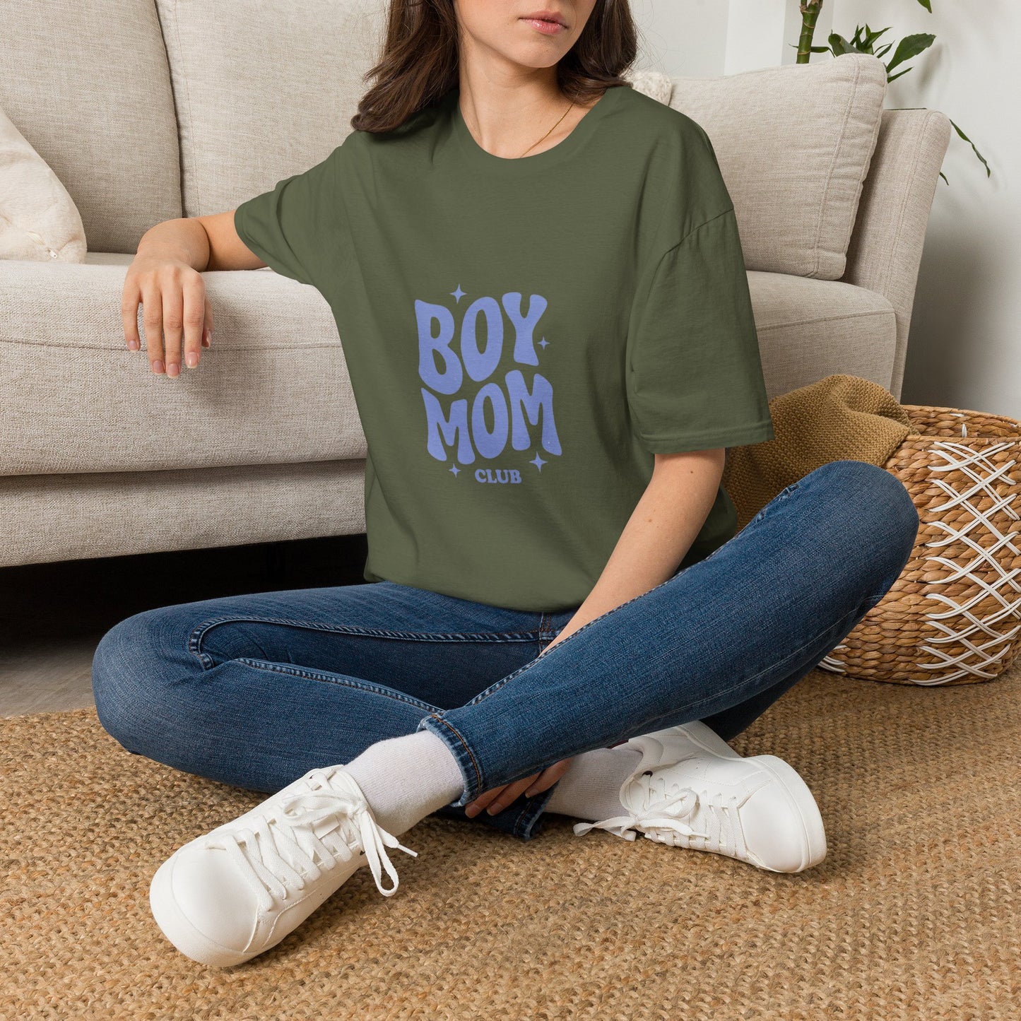Boy Mom T-Shirt — Retro Lilac "Boy Mom Club" Tee