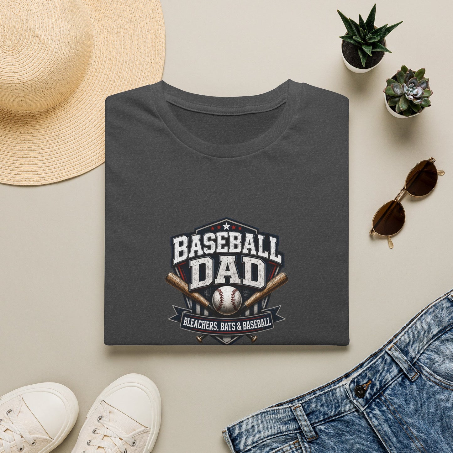 Baseball Dad T-Shirt — Stands, Bats & Baseball Design