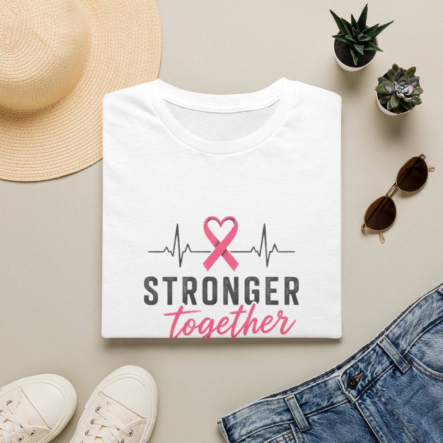 Stronger Together Breast Cancer Awareness T-Shirt