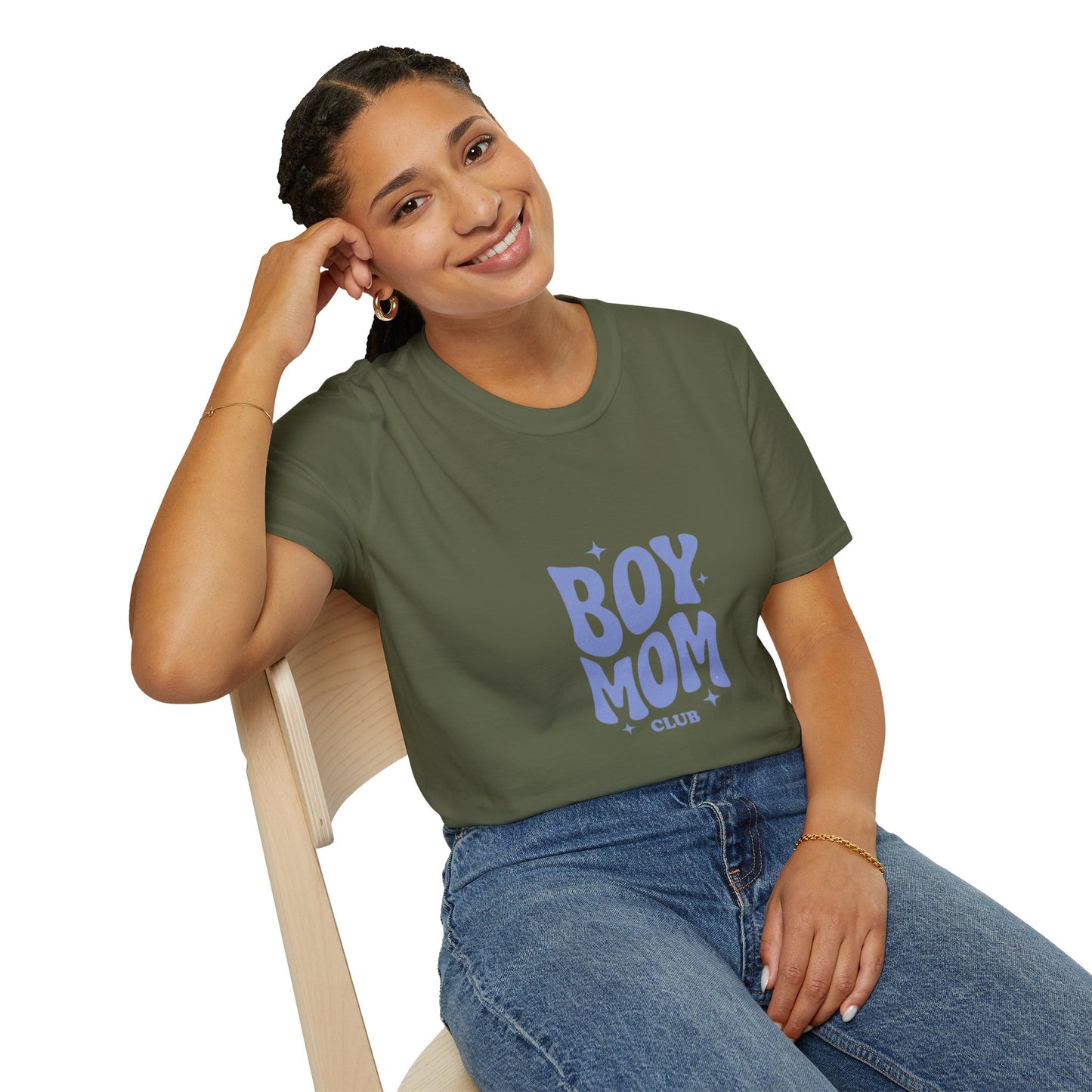 Boy Mom T-Shirt — Retro Lilac "Boy Mom Club" Tee