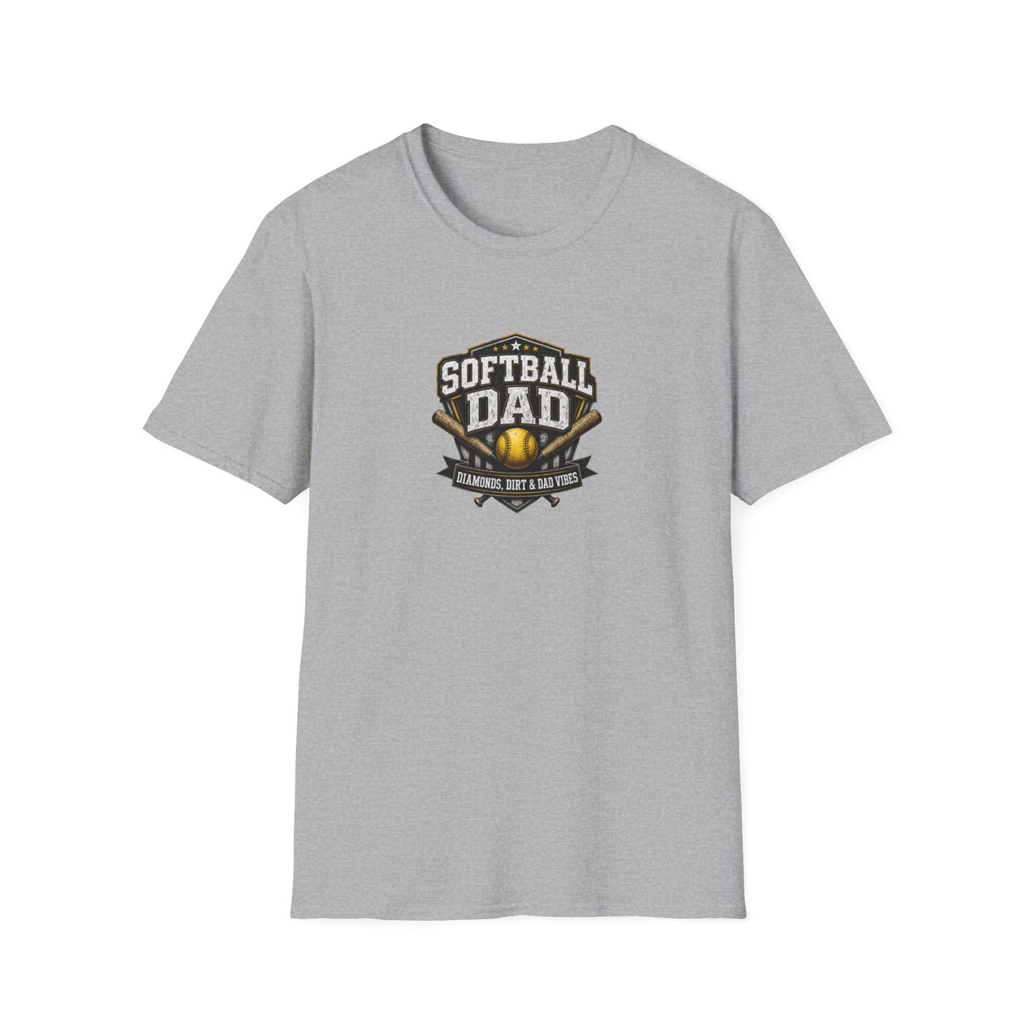 Softball Dad T-Shirt — Vintage Baseball Bat & Glove Design