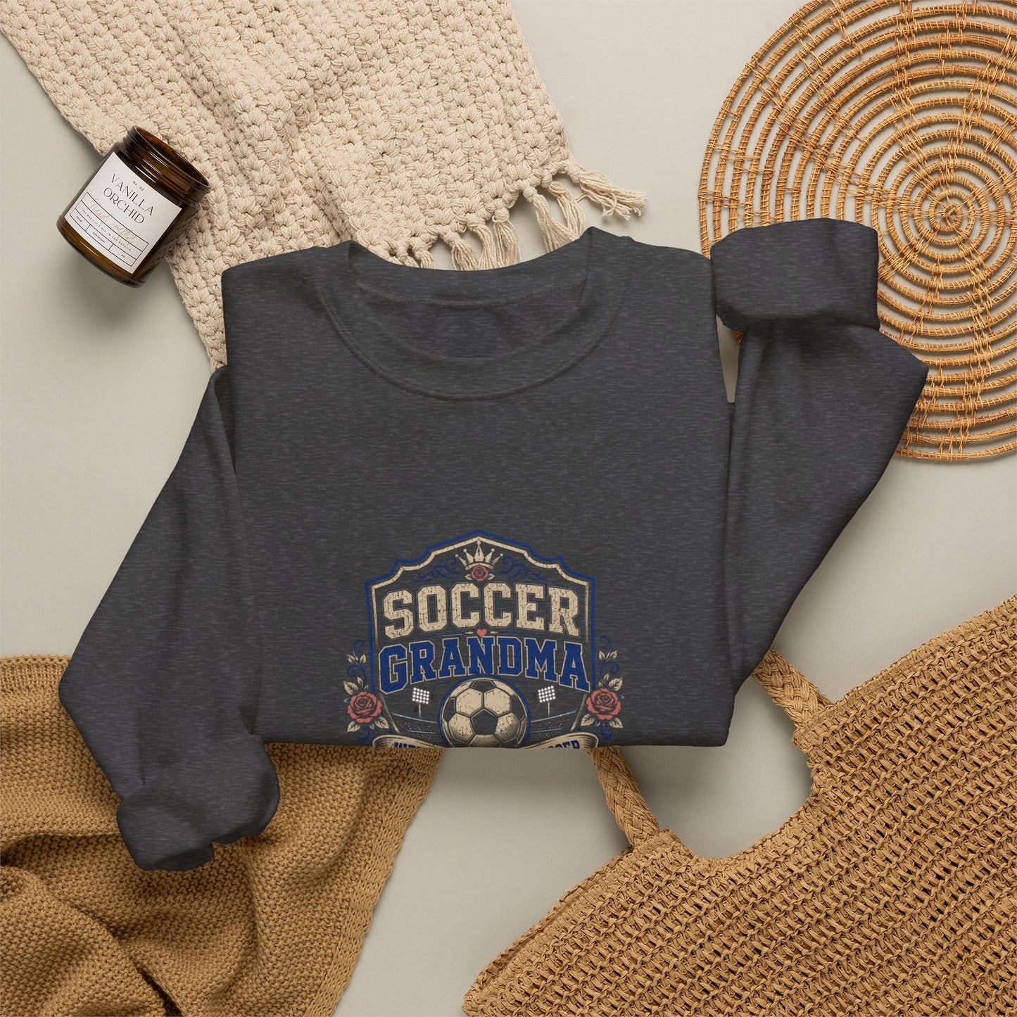 Soccer Grandma Crewneck Sweatshirt – Soccer Mom/Grandma Badge Design