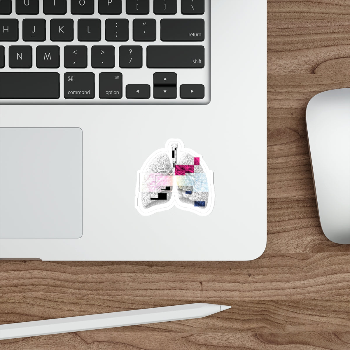 Abstract Lungs Anatomy Die-Cut Stickers | Medical Art, Pink Blue Geometric
