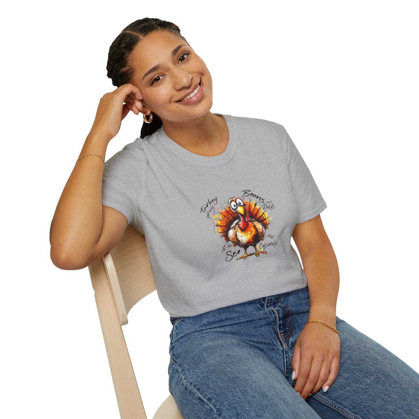 Thankful Turkey T-Shirt — Funny Watercolor Thanksgiving Tee