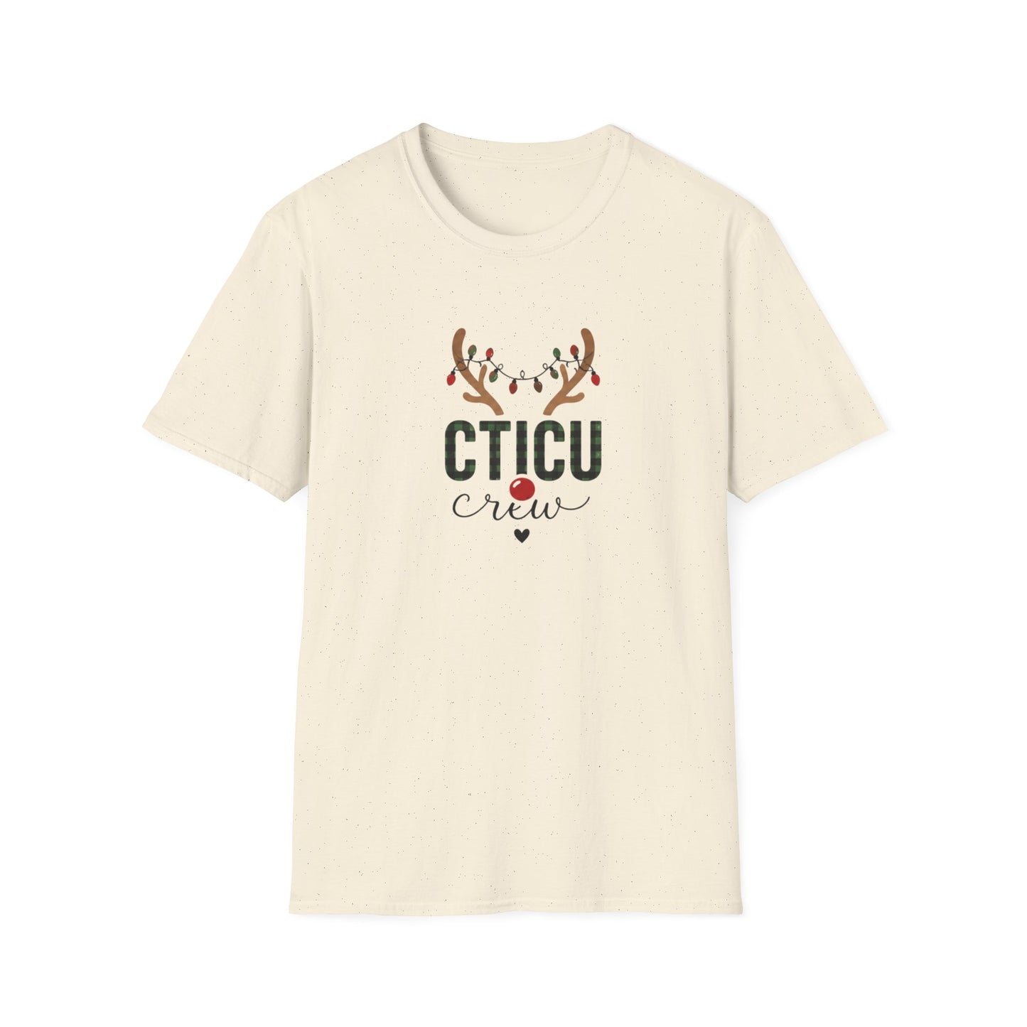 CTICU Crew Christmas T‑Shirt — Reindeer Antlers ICU Nurse Holiday Tee