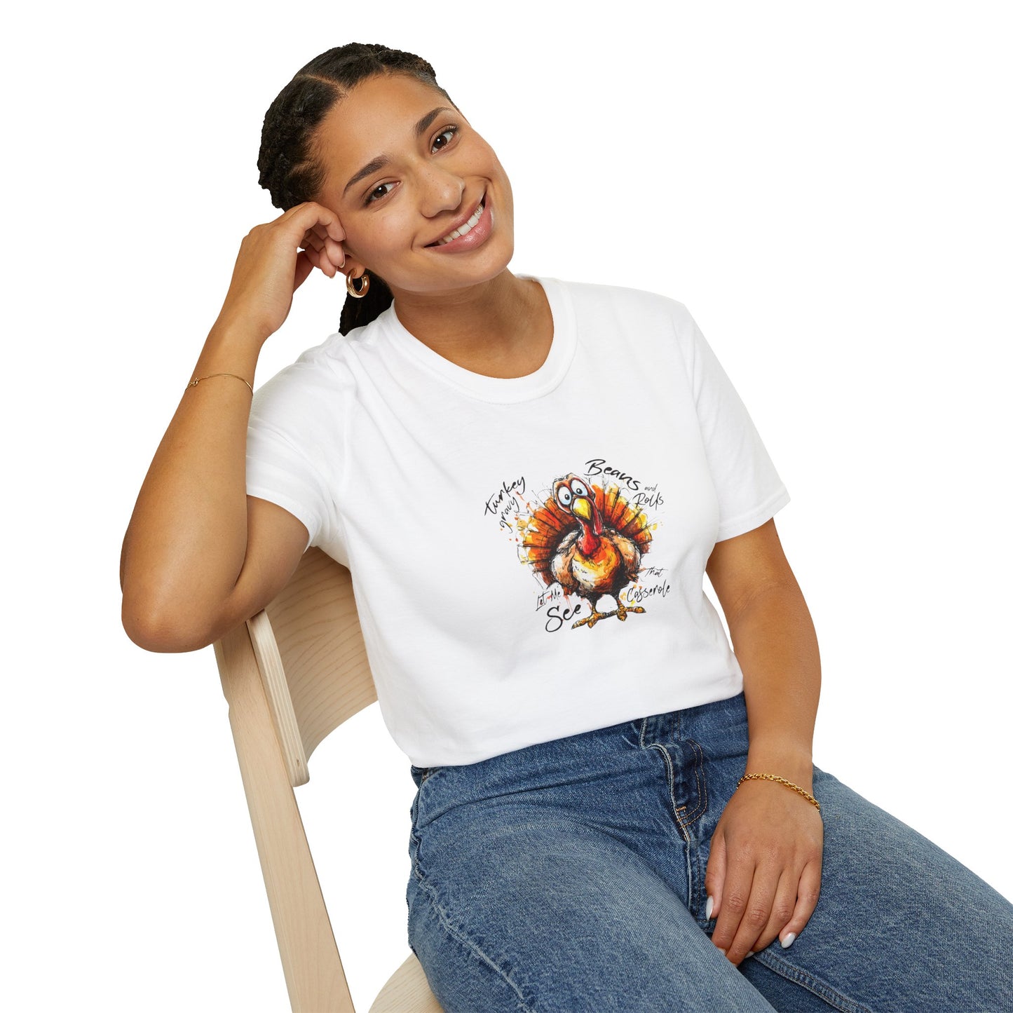 Thankful Turkey T-Shirt — Funny Watercolor Thanksgiving Tee