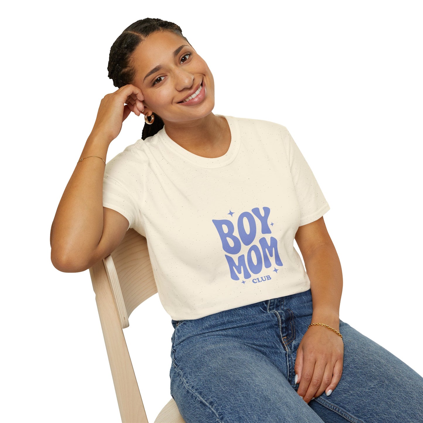 Boy Mom T-Shirt — Retro Lilac "Boy Mom Club" Tee