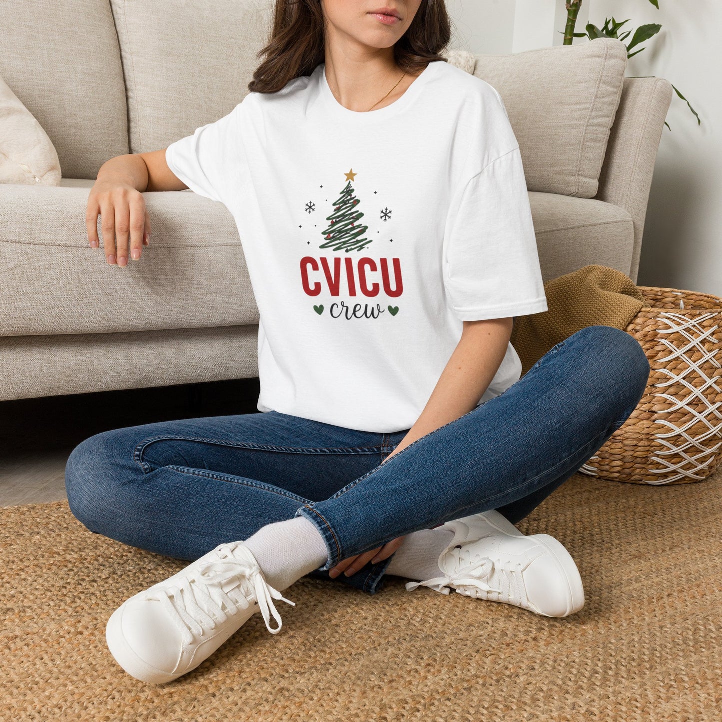 CVICU Crew Christmas T-Shirt — Holiday Cardio ICU Nurse Tee