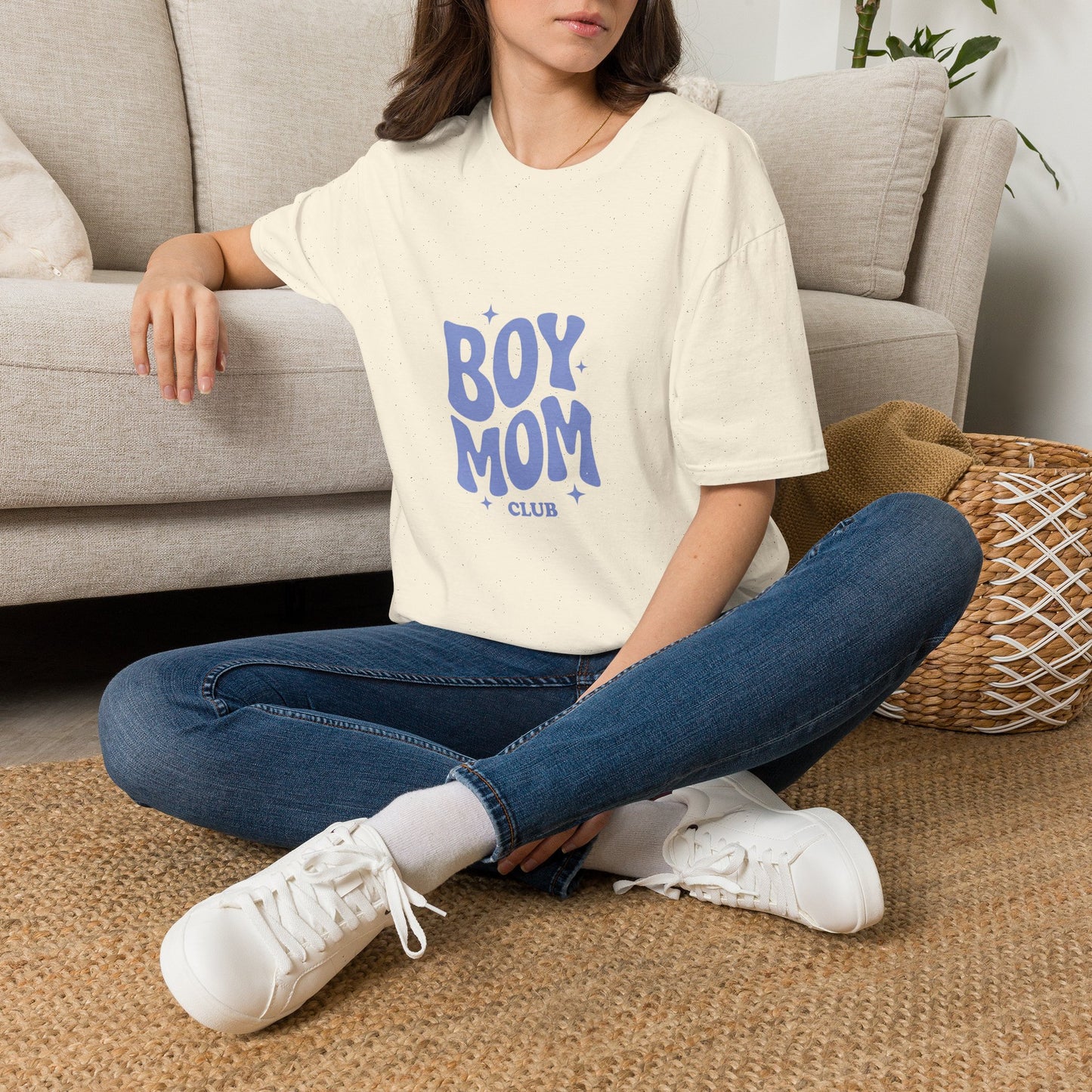 Boy Mom T-Shirt — Retro Lilac "Boy Mom Club" Tee