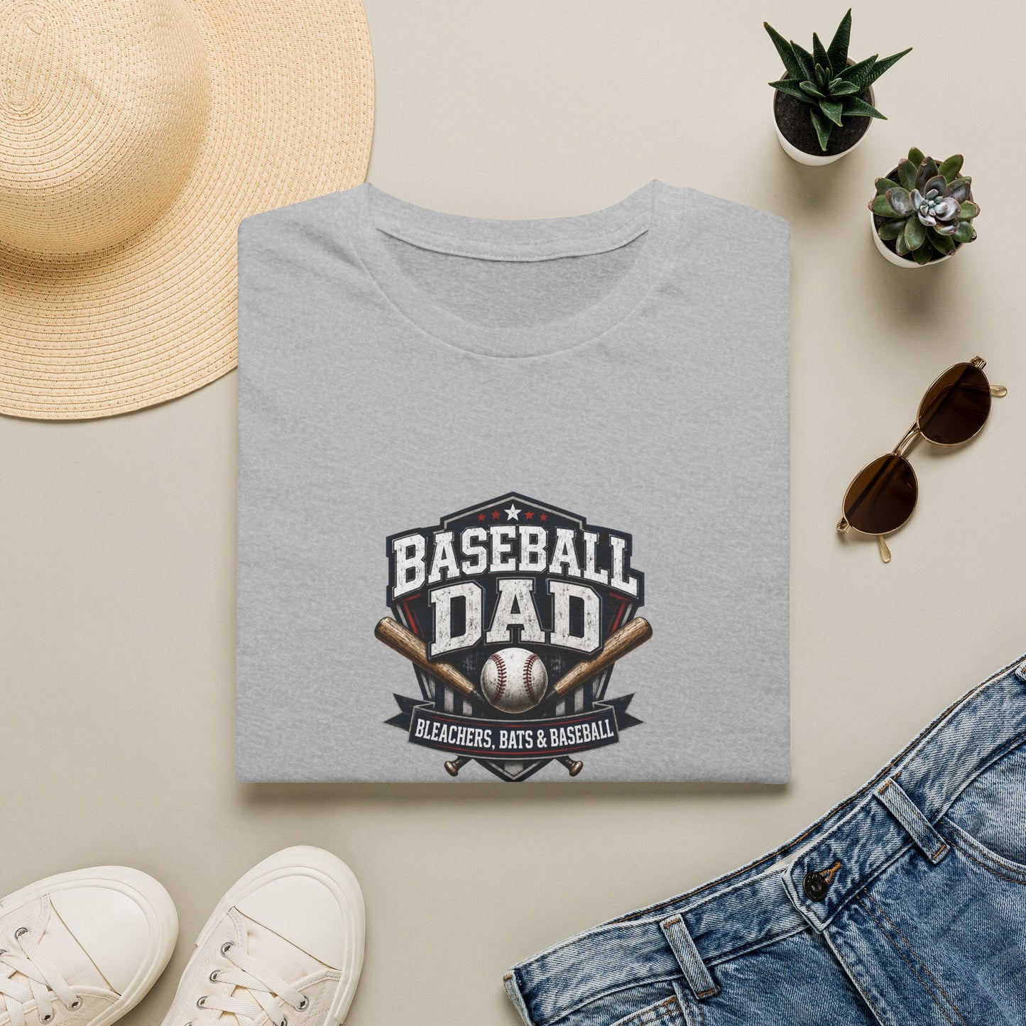 Baseball Dad T-Shirt — Stands, Bats & Baseball Design