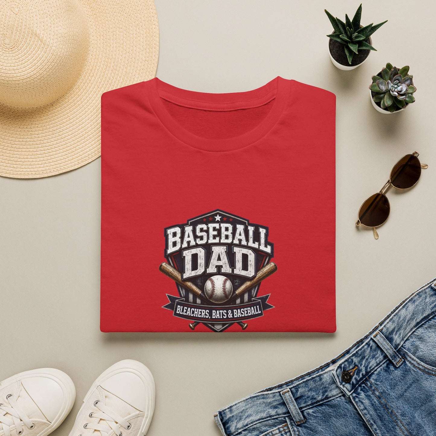 Baseball Dad T-Shirt — Stands, Bats & Baseball Design