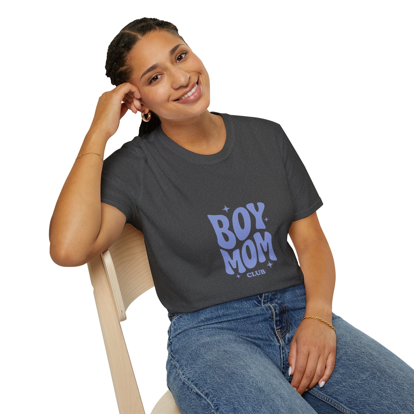 Boy Mom T-Shirt — Retro Lilac "Boy Mom Club" Tee