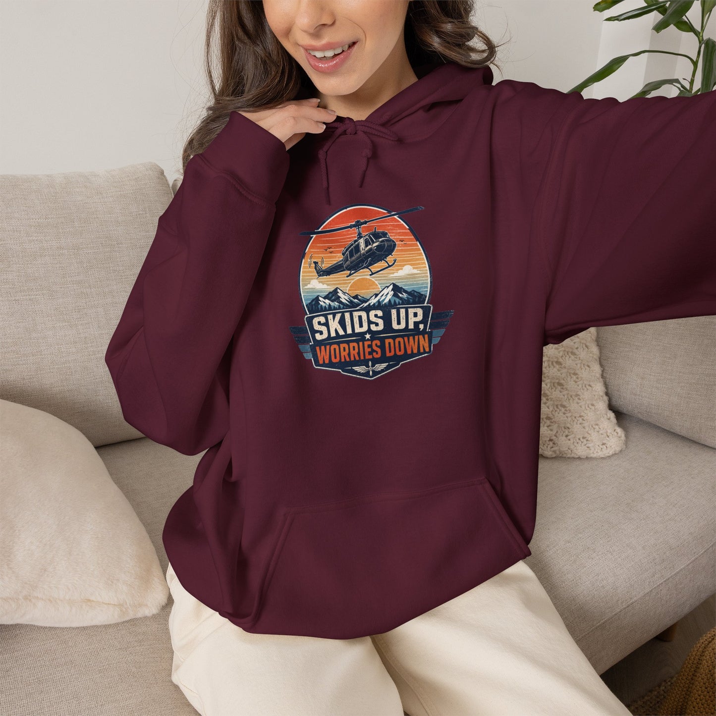 Skis Up Worries Down Hoodie HEMS Hoodie