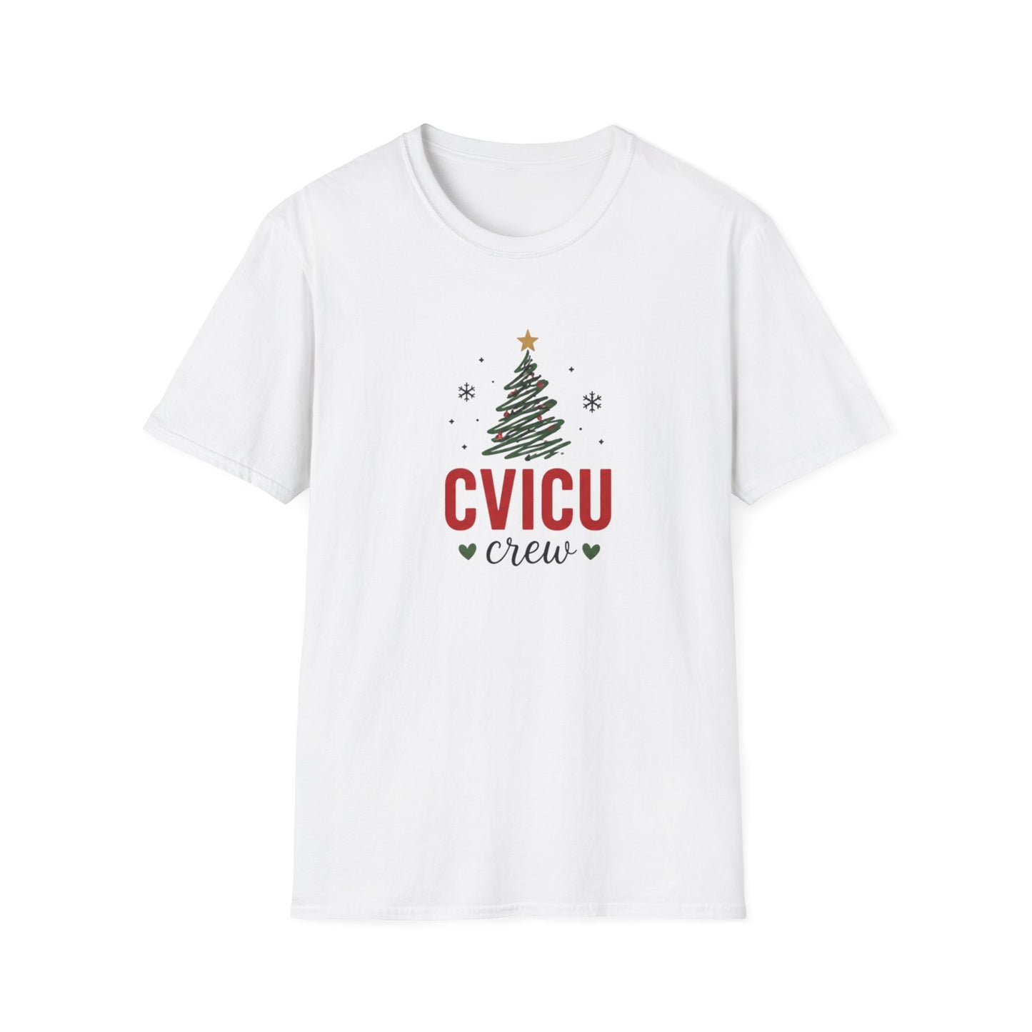 CVICU Crew Christmas T-Shirt — Holiday Cardio ICU Nurse Tee