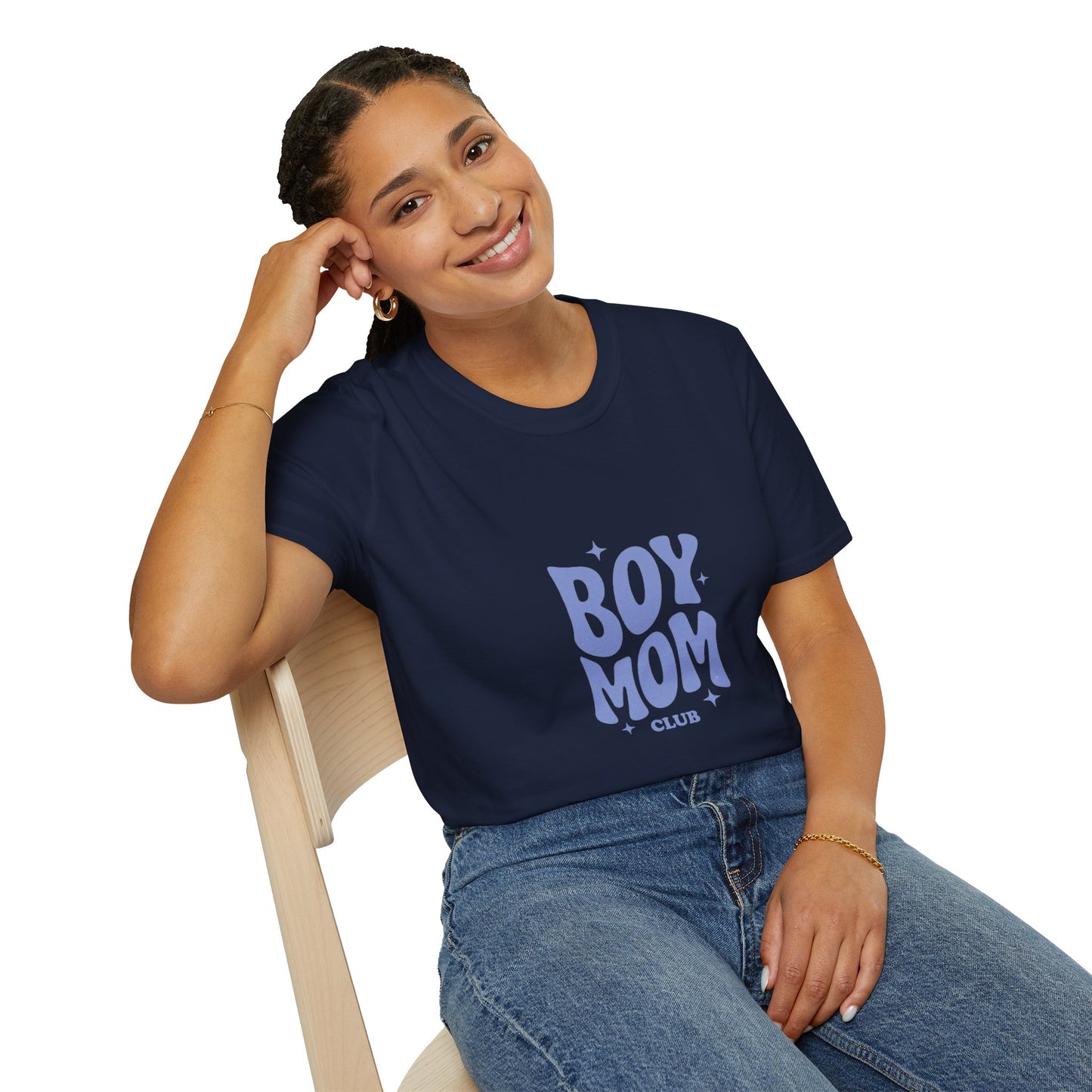 Boy Mom T-Shirt — Retro Lilac "Boy Mom Club" Tee
