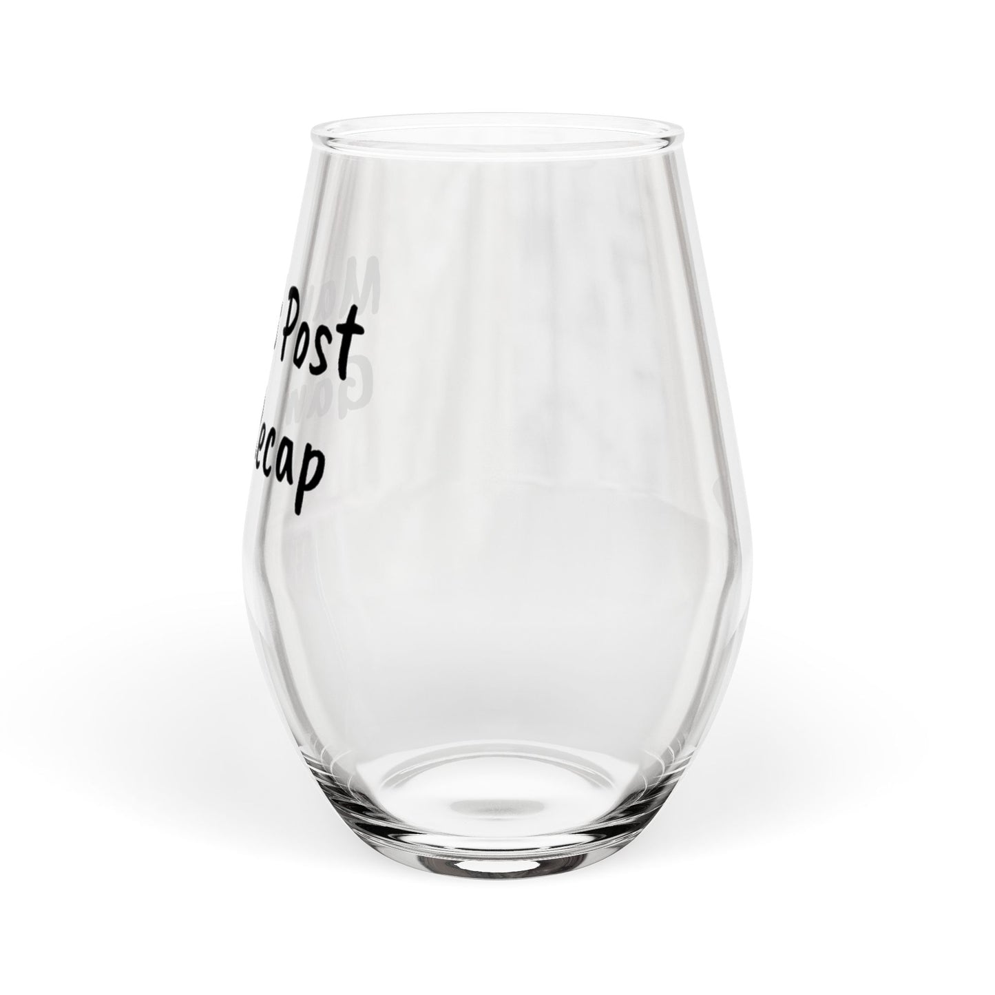 "Mama's Post Game Recap" Funny Mom Wine Glass, 11.75 oz - Stemless Wine Glass