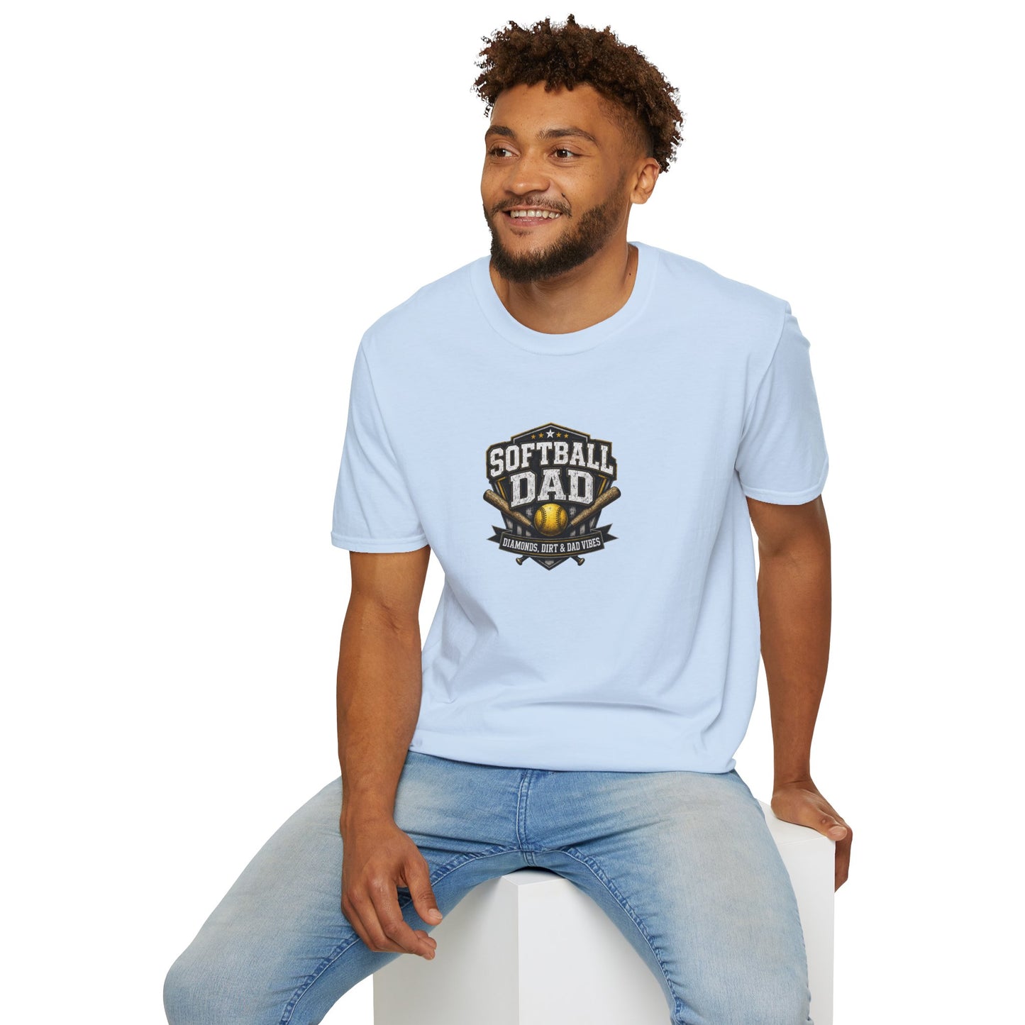 Softball Dad T-Shirt — Vintage Baseball Bat & Glove Design